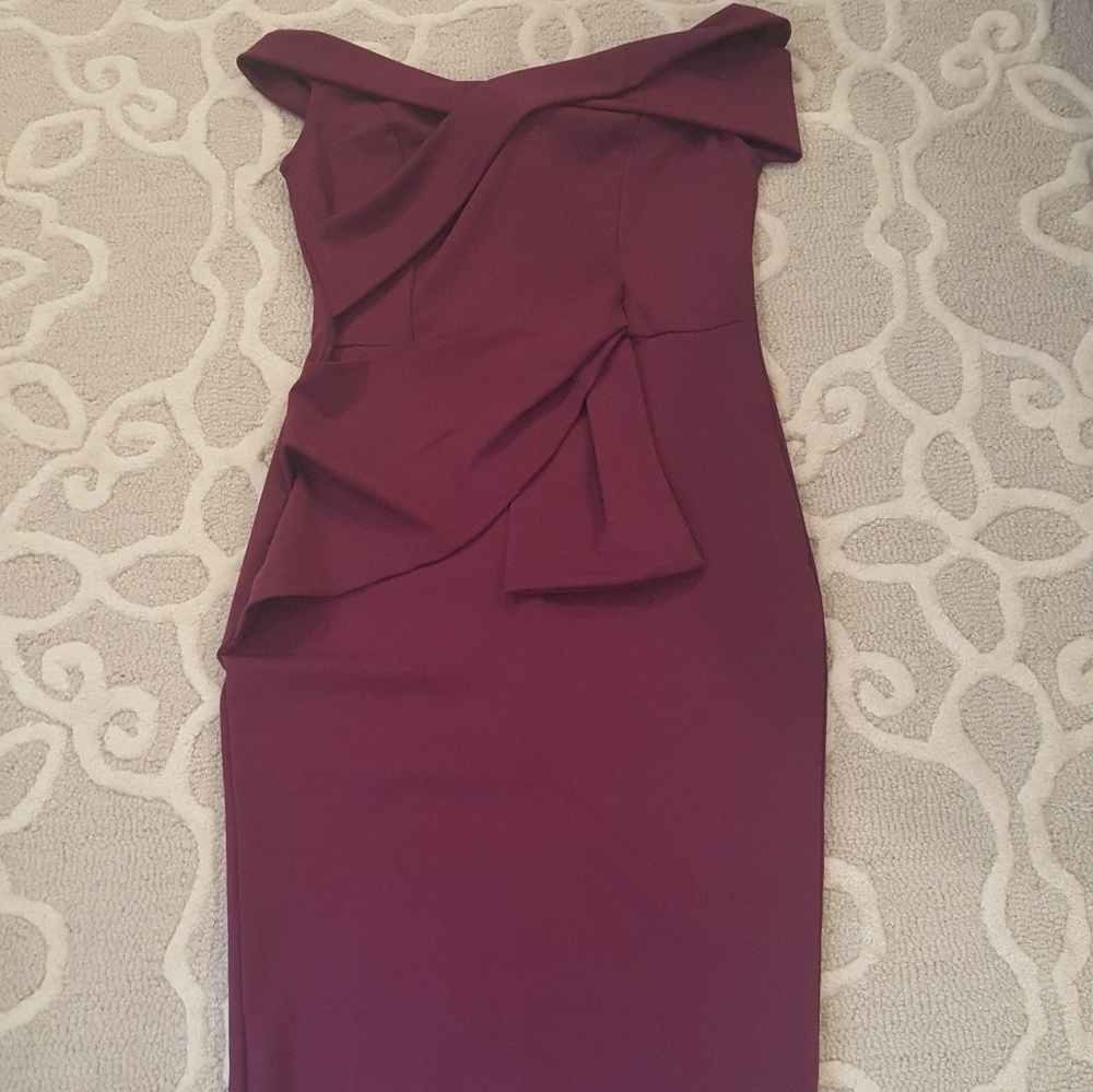 New With Tags purple off shoulder cocktail dress